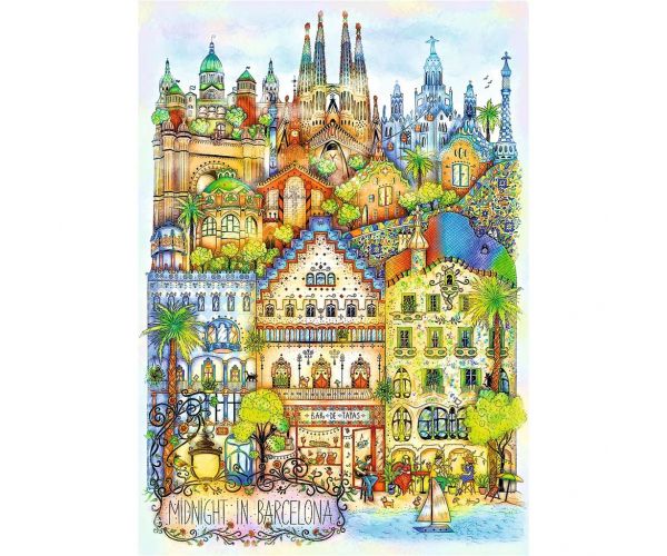 Barcelona la miezul nopții puzzle de 1000 de piese Prémium plus quality - Trefl