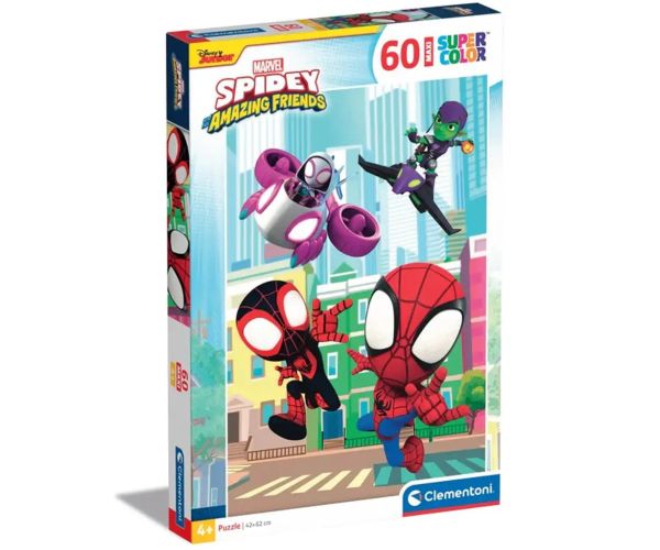 Spidey și prietenii săi minunați puzzle maxi supercolor de 60 de piese - Clementoni