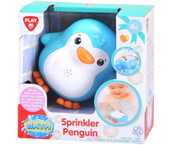 Playgo: pinguin culoarea albastră jucărie pentru baie - stropește