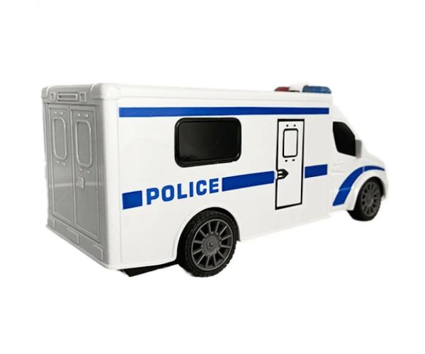 RC Microbuz de poliție cu telecomandă cu efecte luminoase și sonore la scară 1:18 20cm