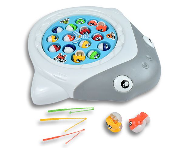 BabyFish: Jucărie electrică de pescuit rotativă Shark cu sunet