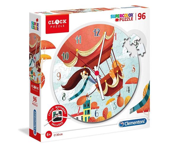 Hőlégballon a szélben 96 db-os puzzle óra  - Clementoni