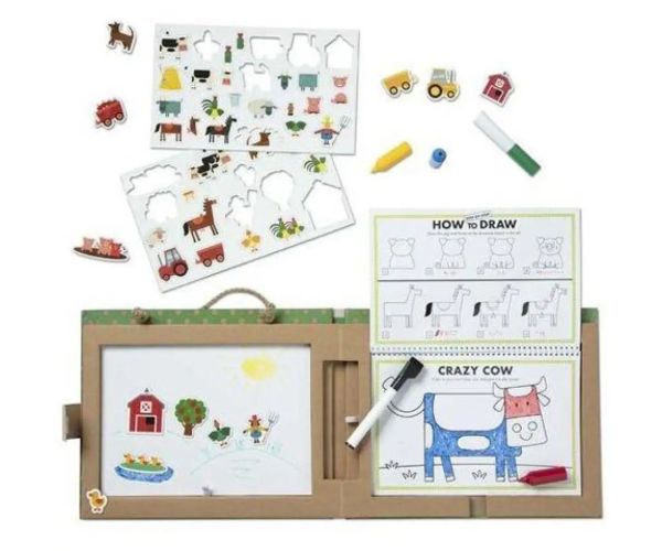 Play & Draw Create set de joacă de desen magnetică fermă - Melissa & Doug