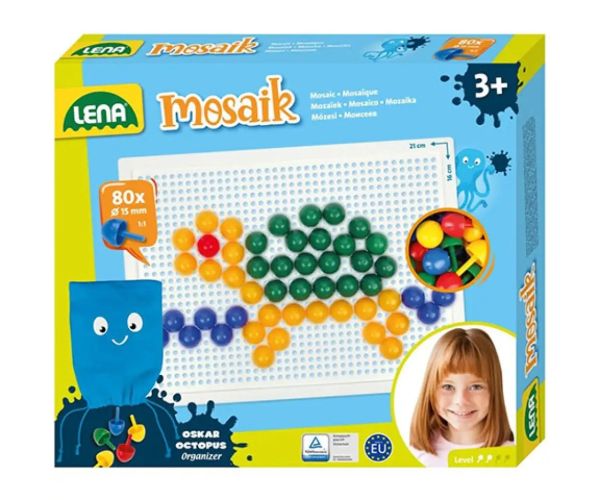 LENA: Mosaik biluțe transparente set creativ 15mm, 80 bucăți