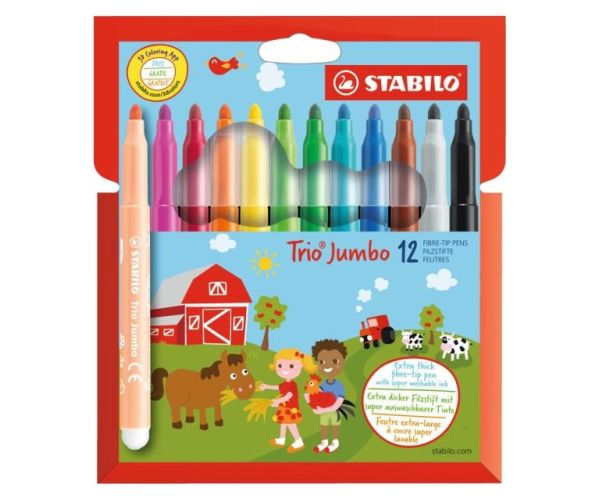 Stabilo: Trio Jumbo 12 bucăți set colorat