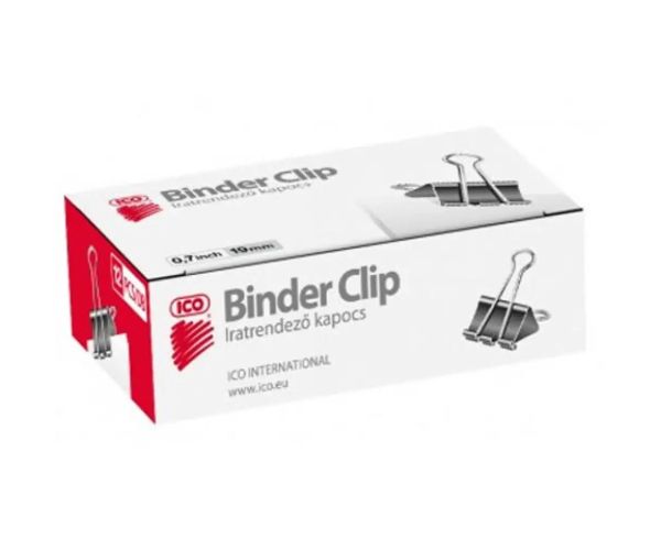 ICO: Blinder Clip 19mm cutie de 12 bucăţi