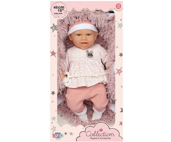 Bebe zâmbitor cu accesorii, 45 cm.