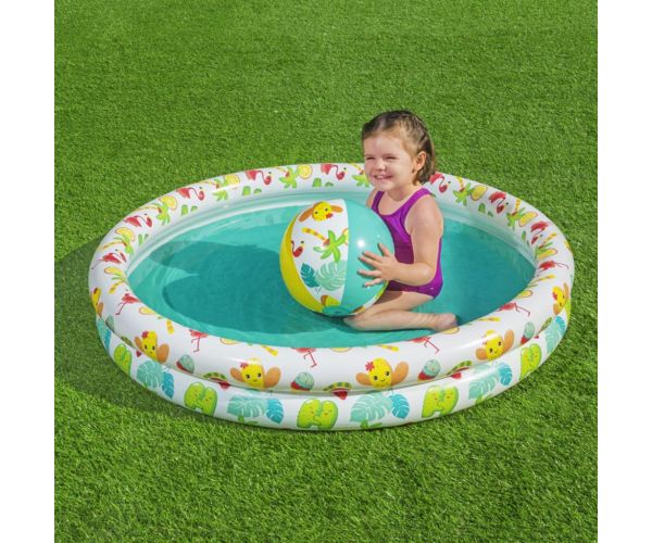 Bestway: Beachtastic piscină gonflabilă pentru copii, set 3 în 1 Ø 122 x 20 cm