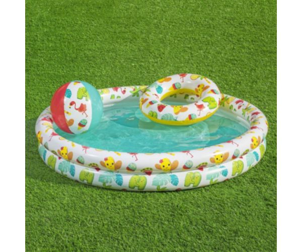 Bestway: Beachtastic piscină gonflabilă pentru copii, set 3 în 1 Ø 122 x 20 cm