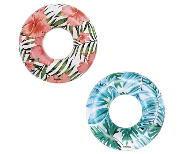 Bestway: Colac de înot cu model tropical, disponibil în două variante, 119cm, 1 buc.
