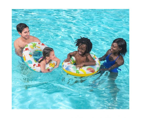 Bestway: Colac de înot vesel cu model tropical, în două variante, 61 cm, 1 buc.