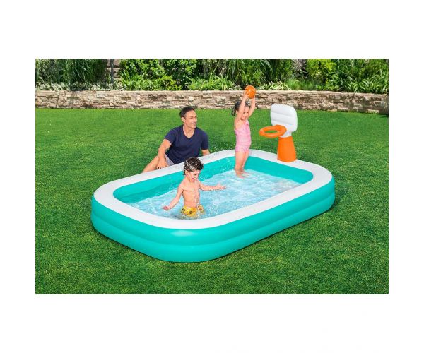Bestway: Dunk N Splash™ piscină cu panou de baschet 251x168x102cm