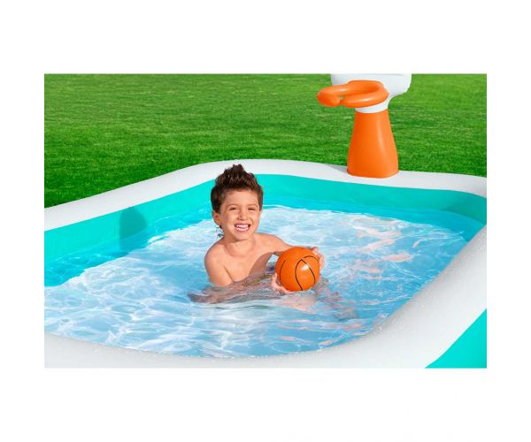 Bestway: Dunk N Splash™ piscină cu panou de baschet 251x168x102cm