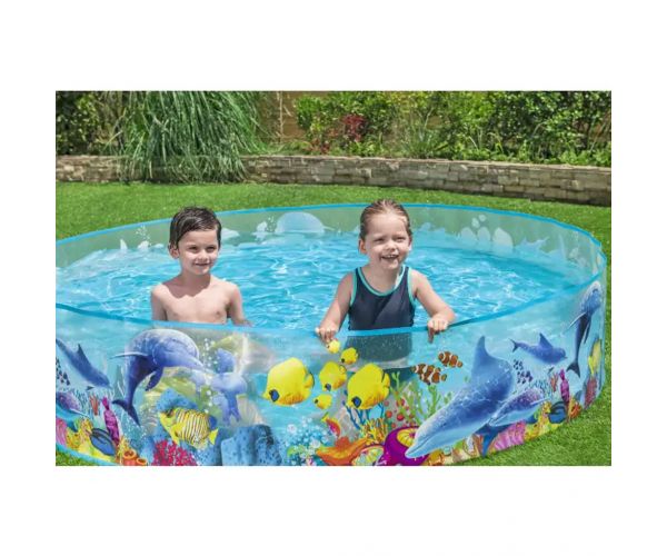 Bestway: Fill N Fun™ Odyssey piscină pentru bălăcit cu pereți rigizi, model marin Ø 244 x 46 cm