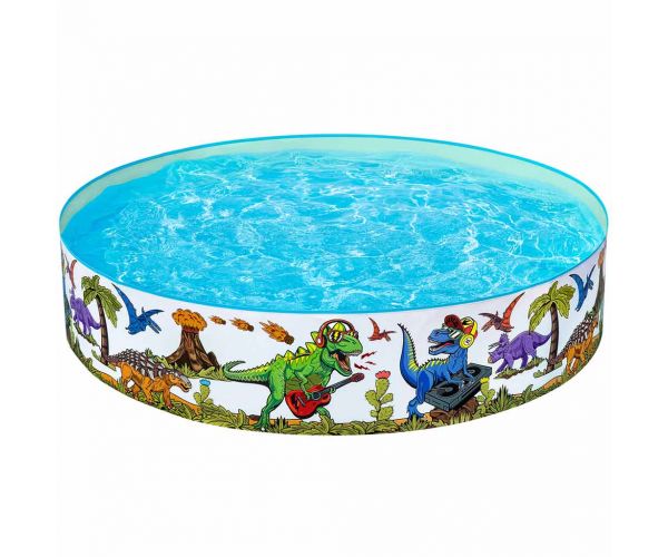 Bestway:  Fill 'n Fun™ dinoszauruszos merevfalú pancsoló medence Ø 183 x 38 cm
