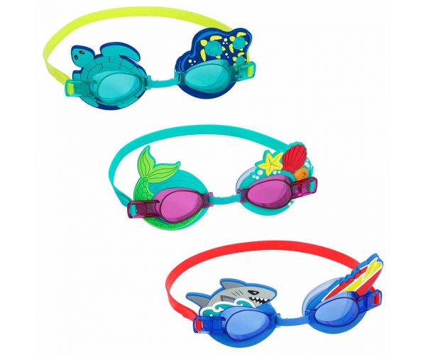 Bestway: Ochelari de înot Aqua Pals™ cu motive marine, disponibili în trei variante, 1 buc.