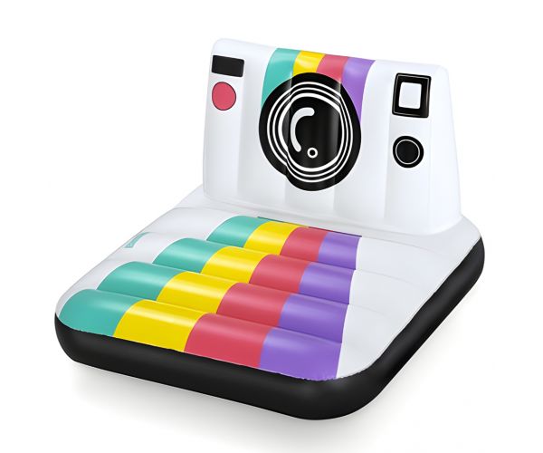 Bestway: Saltea gonflabilă pentru aparat foto polaroid cu curcubeu 127x102cm