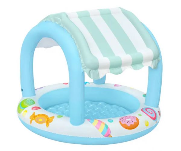 Bestway: Sweet Shoppe™ piscină pentru bălăcit cu copertină de protecție solară Ø 104 x 84 cm