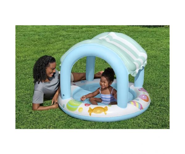 Bestway: Sweet Shoppe™ piscină pentru bălăcit cu copertină de protecție solară Ø 104 x 84 cm