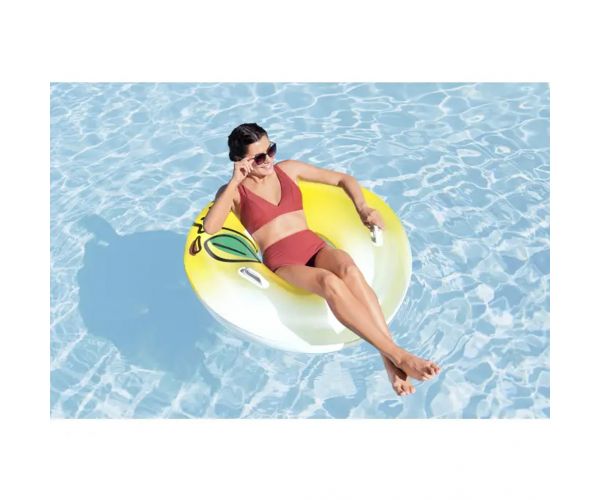 Bestway: colac de înot cu model de lămâie și mânere, 114 cm