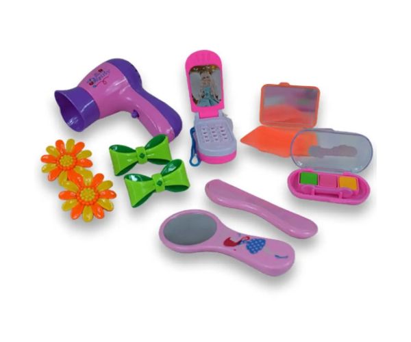 Vogue Girl: set de frumusețe din 10 piese cu telefon, agrafe de păr și machiaj