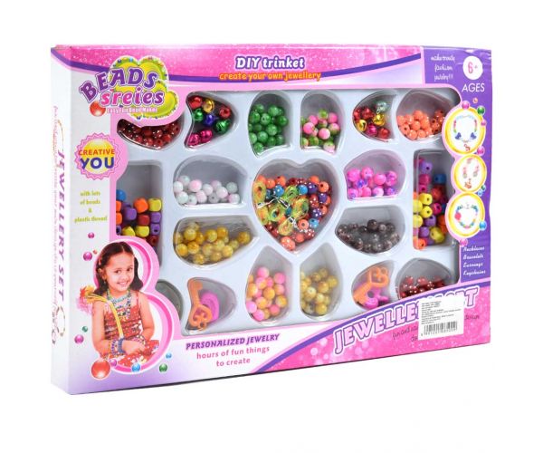 Beads Series: Ékszerkészítő szett gyöngyökkel és kulcsokkal 100+ gyönggyel