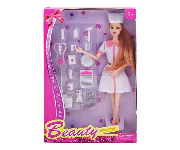 Beauty Perfect Girl állatorvosi játékszett kiegészítőkkel 29cm
