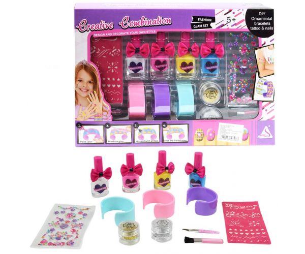 Beauty World: Set creativ de 13 piese de nail art and glitter studio