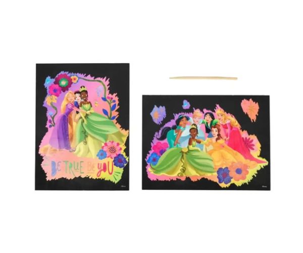 Disney Princess: 2 bucăți Scratch Art set - Canenco