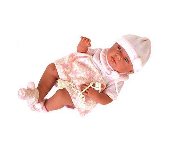 Újszülött lány baba csillagos ruhában 38cm