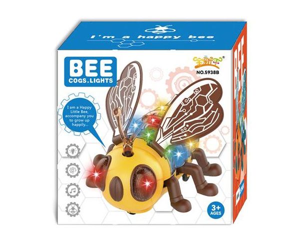 Bee, albinuța fericită cu lumini și funcție de mișcare 17cm