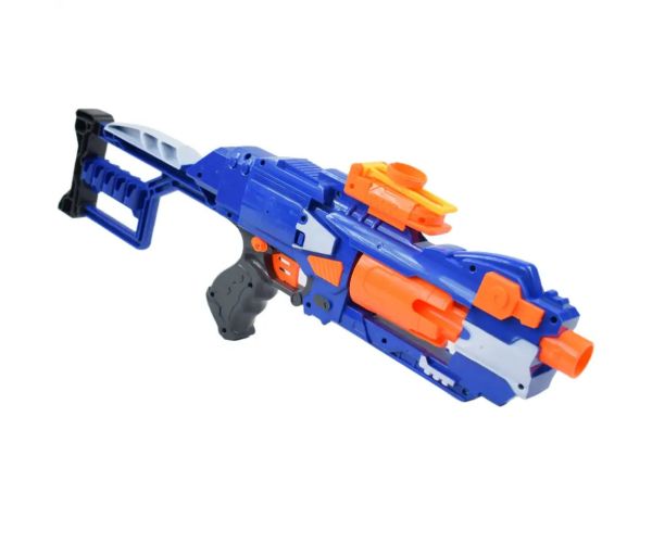 Soft Bullet Gun: Mitralieră electrică cu gloanțe de burete și cartușe 55cm