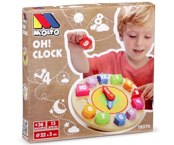 Molto: Nature Oh! Clock ceas jucărie lemn