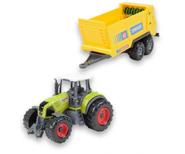Farm Set: Tractor agricol cu ​​remorcă în patru versiuni 22cm