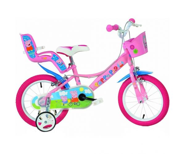 Bicicletă pentru copii Peppa Pig, roz, mărime 16 - bicicletă Dino Bikes