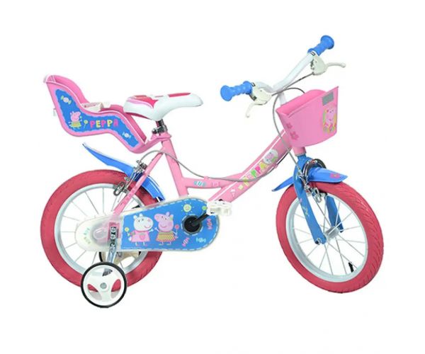 Bicicletă pentru copii Peppa Pig roz, mărimea 14 - bicicletă Dino Bikes