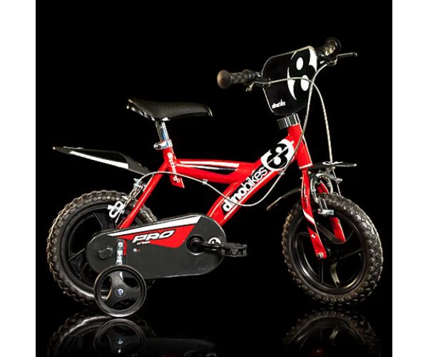 Bicicletă pentru copii Pro de culoare roșie, mărime 12 - bicicletă Dino Bikes