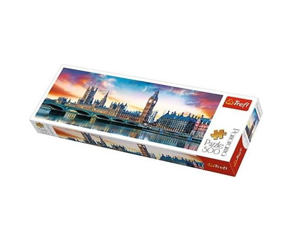 A Big Ben és a Westminsteri apátság, London Panoráma puzzle 500db-os - Trefl