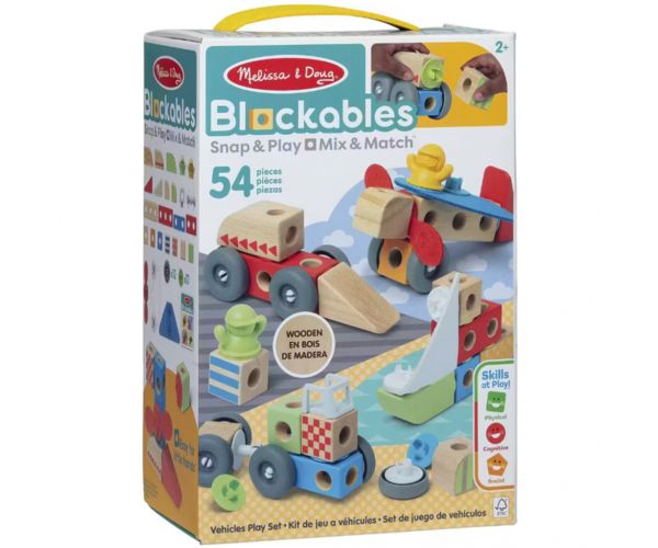 Blockables: Jucărie de construit din lemn - Vehicule - Melissa & Doug