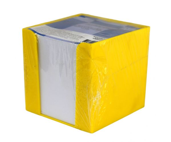 Jegyzettömb citromsárga tartóban 750 lapos 9x9x9cm