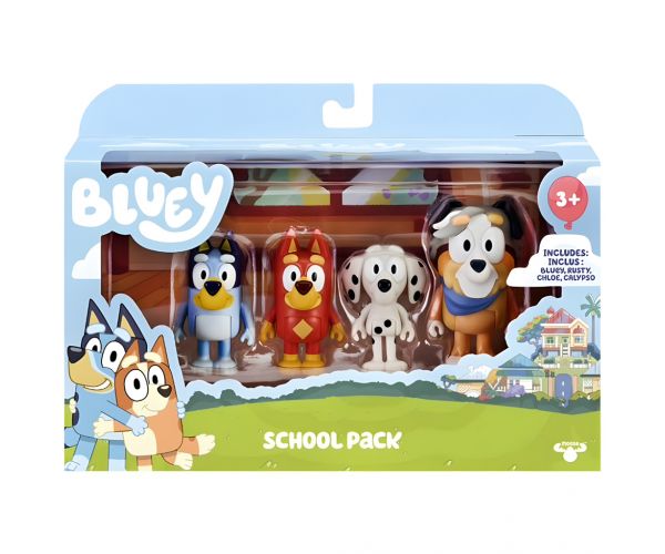 Bluey: Bluey și prietenii săi la școală set de 4 figurine de joc