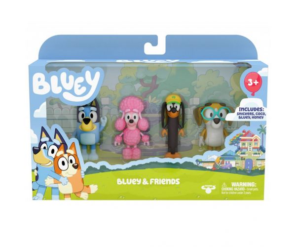 Bluey: Bluey și prietenii săi set de 4 figurine de jucărie