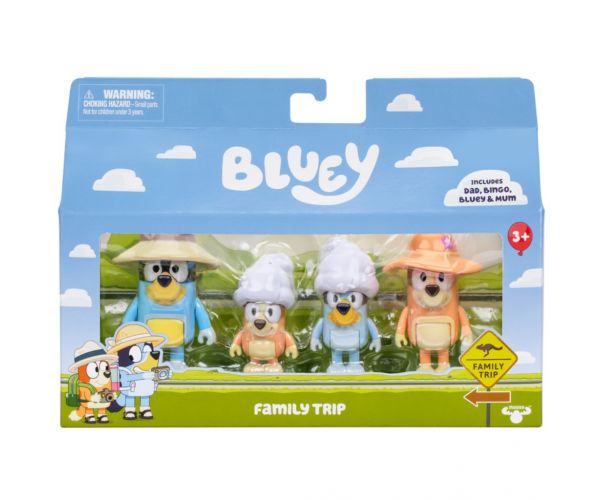 Bluey: Set de 4 figurine Călătorie în familie