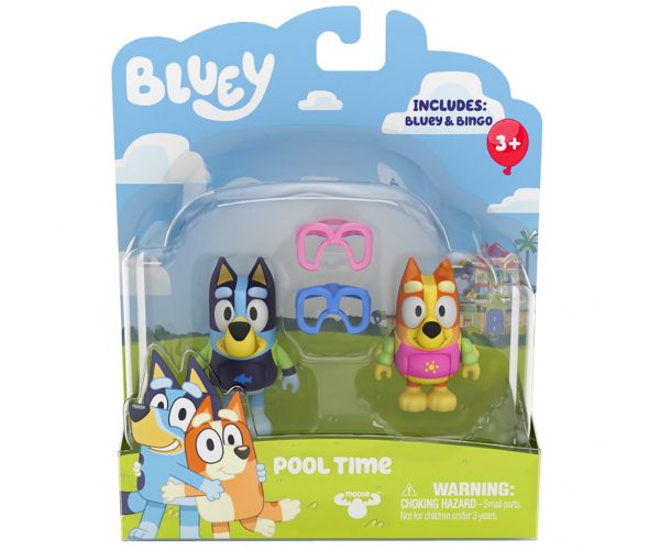 Bluey: Set de figurine pentru petrecere la piscină cu Bluey și Chilli