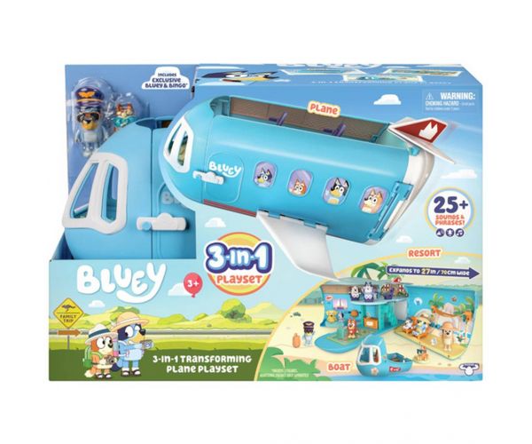 Bluey: Set de joacă avion cu figurine de personaje și accesorii