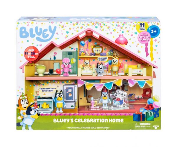 Bluey: Set de joacă casă de familie festivă cu figurina Bluey sărbătorească
