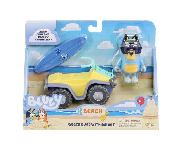 Bluey: Set de jucării Beach Quad cu figurina Bandit