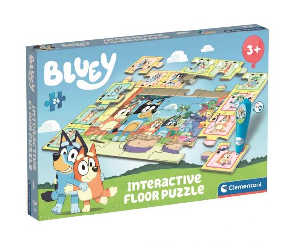 Bluey și prietenii - puzzle interactiv de podea, 24 de piese - Clementoni