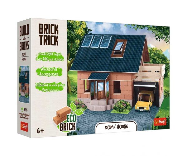 Brick Trick construim din cărămizi: Căsuță cu garaj joc de construcție cu 290 de piese - Trefl