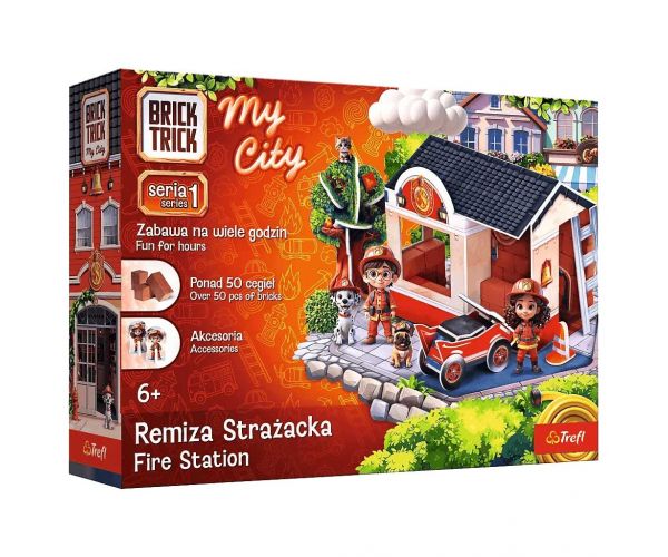 Brick Trick construim din cărămizi: My City Pompieri joc de construcție cu 50 de piese - Trefl